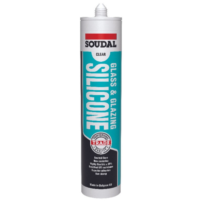 SOUDAL - GLASS & GLAZING SILICONE - MATT BLACK - 300ML